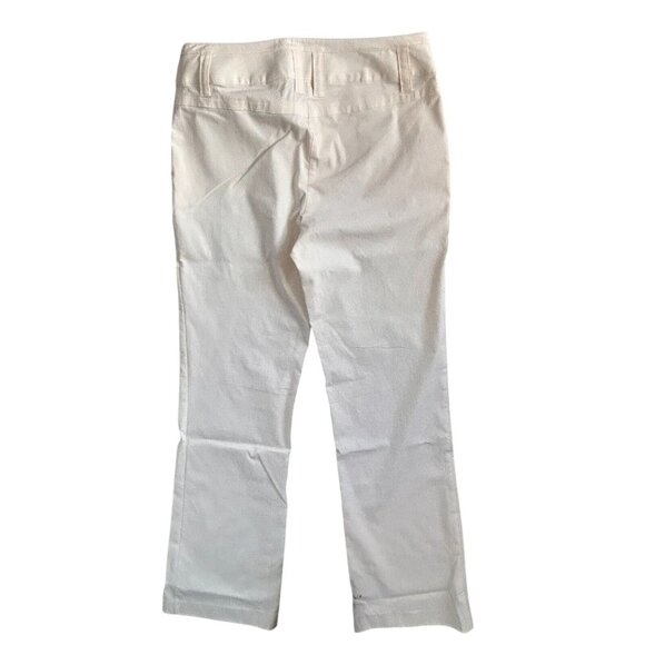 Liz Claiborne Axcess Ivory Straight Leg Pants Stretch Belt Loops Mid-Rise Size 6 - Picture 4 of 12